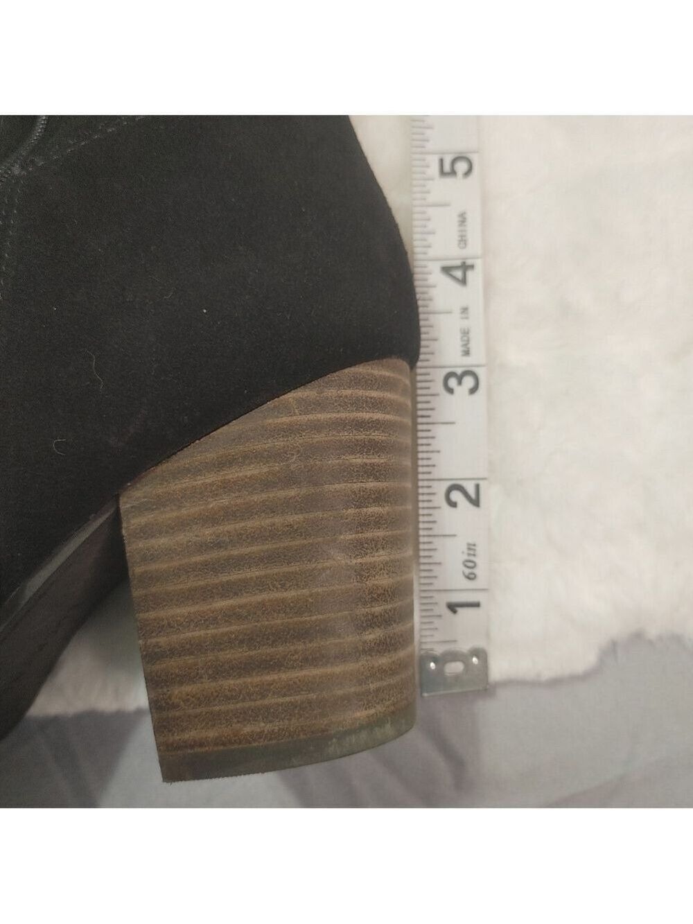 Lucky Brand Black Suede Leather Prouska Heeled Boots 8M - Picture 14 of 15
